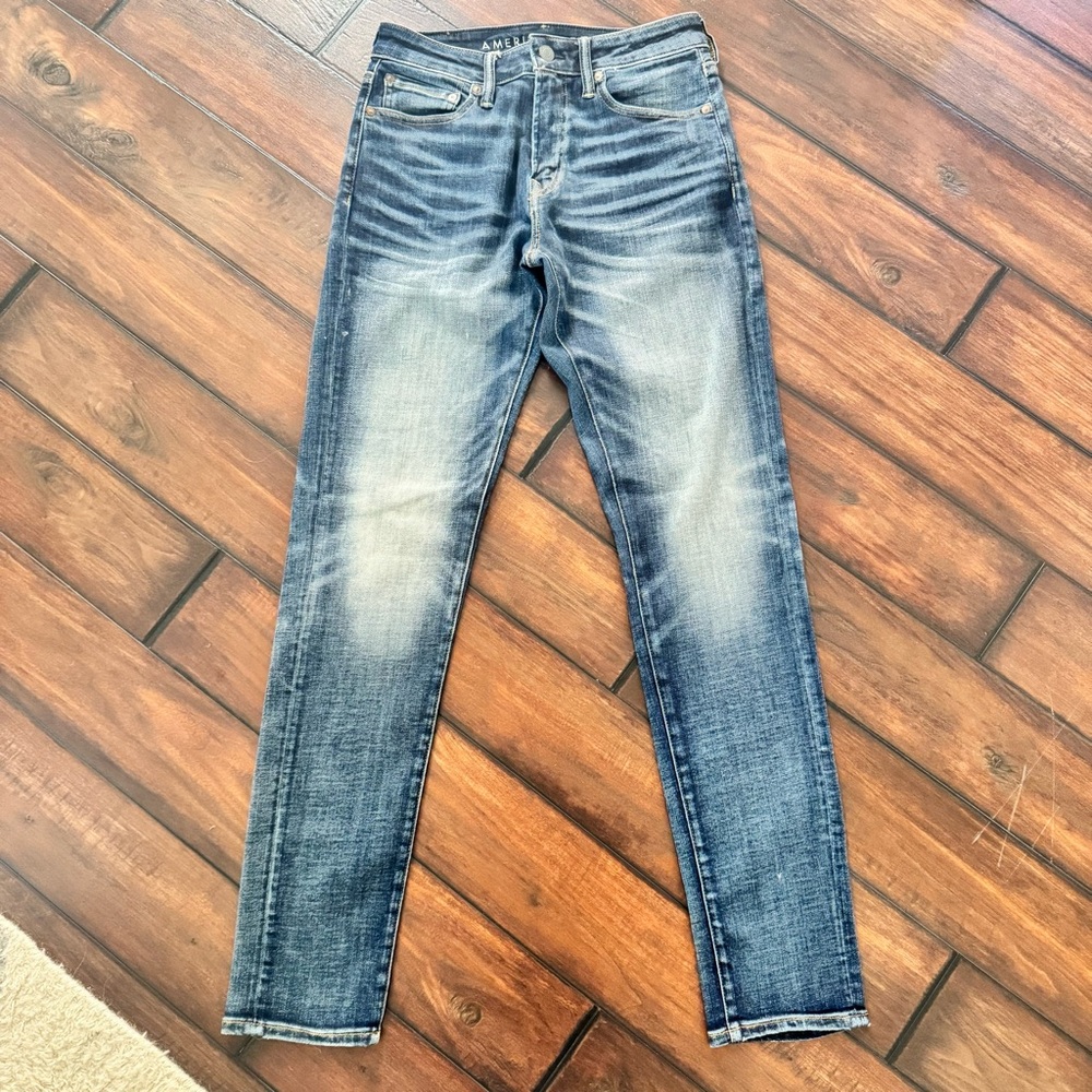 American Eagle Outfitters Men's Dark Blue Slim Jeans